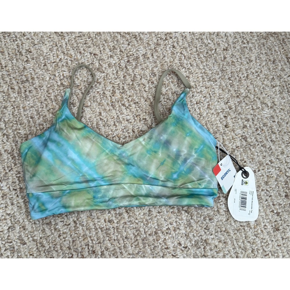Prana Tie-Dye Blue Green Bikini Top